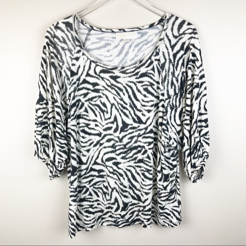 Michael Kors Animal Print Dolman Sleeves XL
